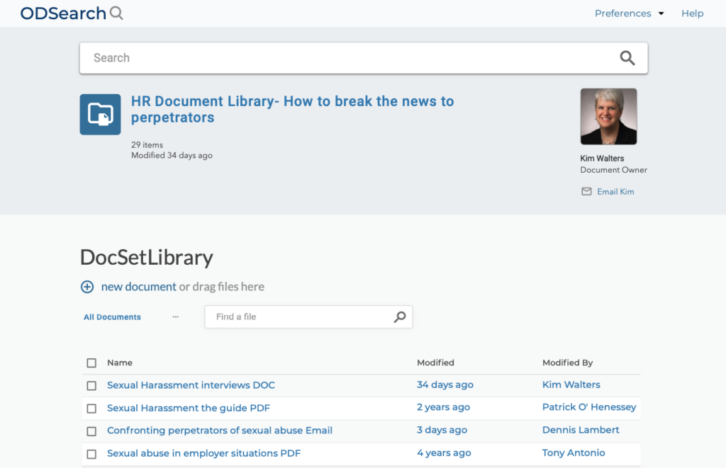 Experience Dynamics Visual design sample for Ogletree sharepoint feature UI
