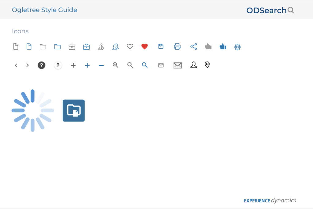 Experience Dynamics Visual design sample for Ogletree style guide
